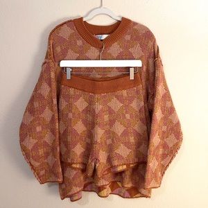 FREE PEOPLE Malibu Pattern Sweater Set